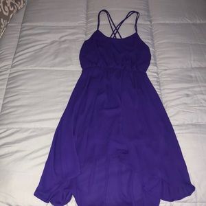 Purple Dress small. Back straps are criss cross.